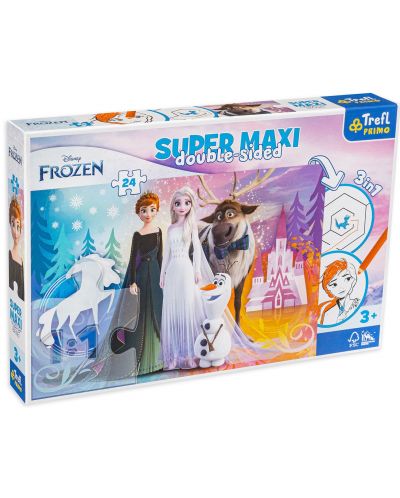 Παζλ διπλής όψης Trefl 24 μεγάλα κομμάτια -Frozen kingdom - 1